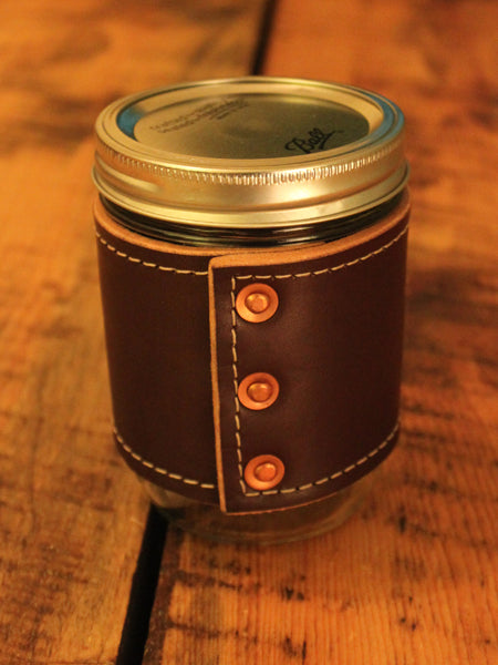Holdster Model 04 Rivet w/o Handle Leather Mason Jar Mug