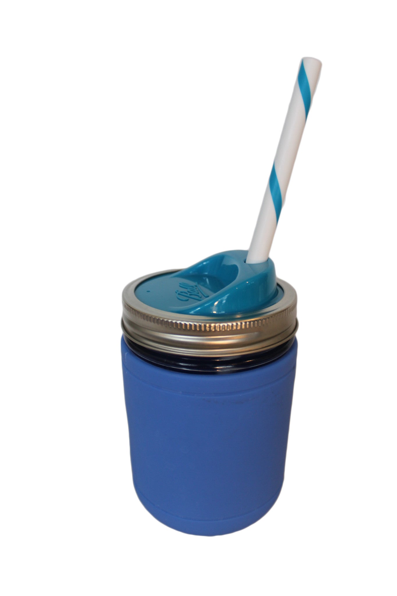 Holdster Model S: Silicone Blue with Sip and Straw Lid
